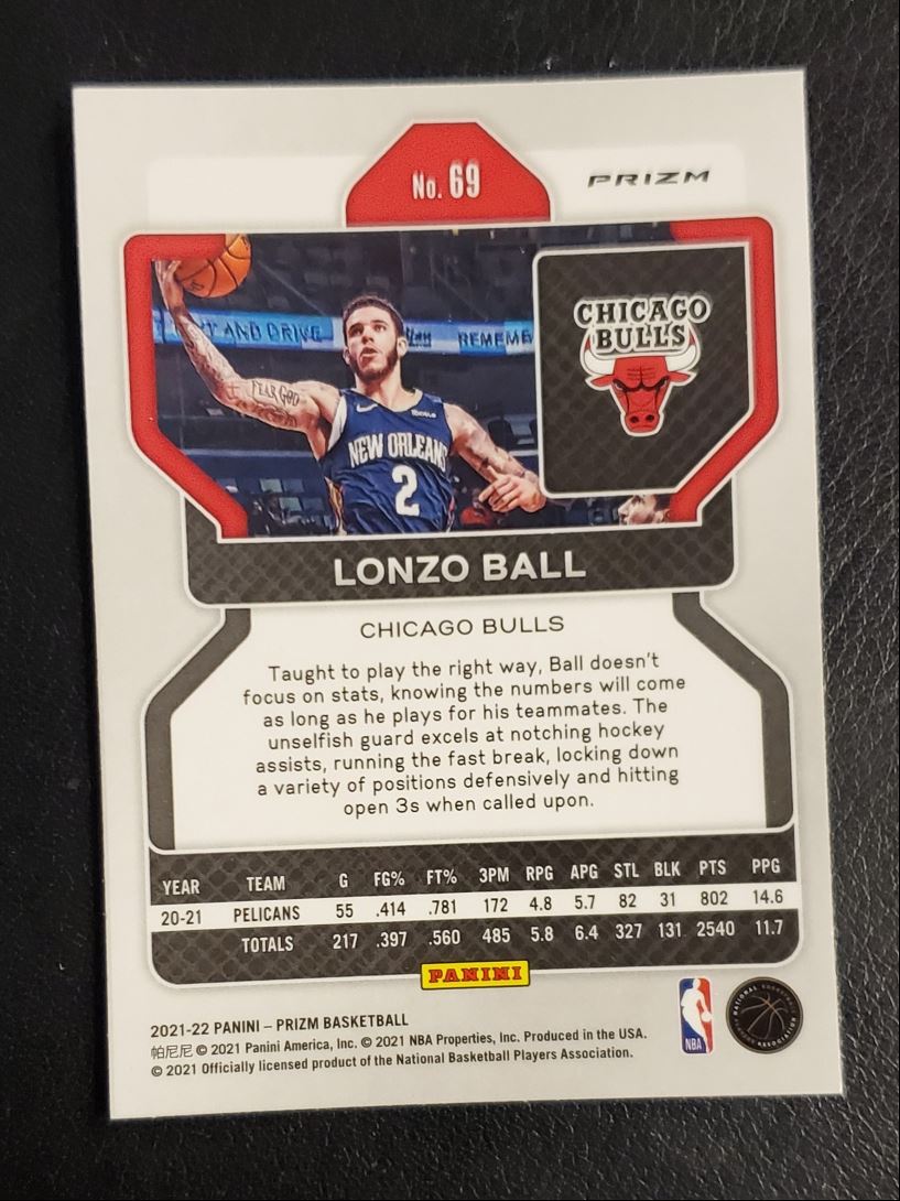 2021 Panini Prizm Silver Prizm Lonzo Ball