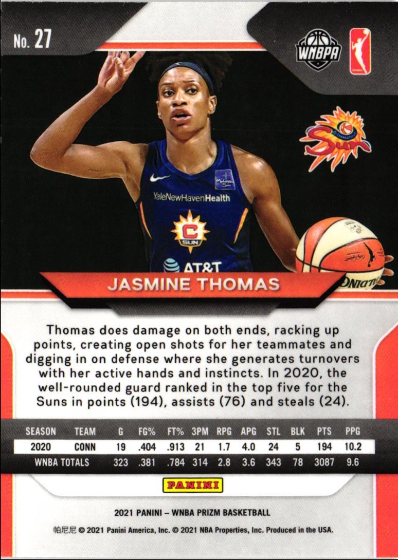 2021 Panini Prizm WNBA Jasmine Thomas