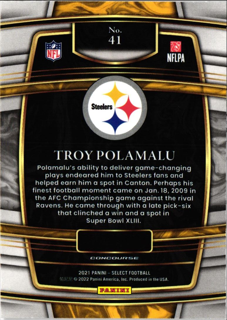 2021 Panini Select Troy Polamalu