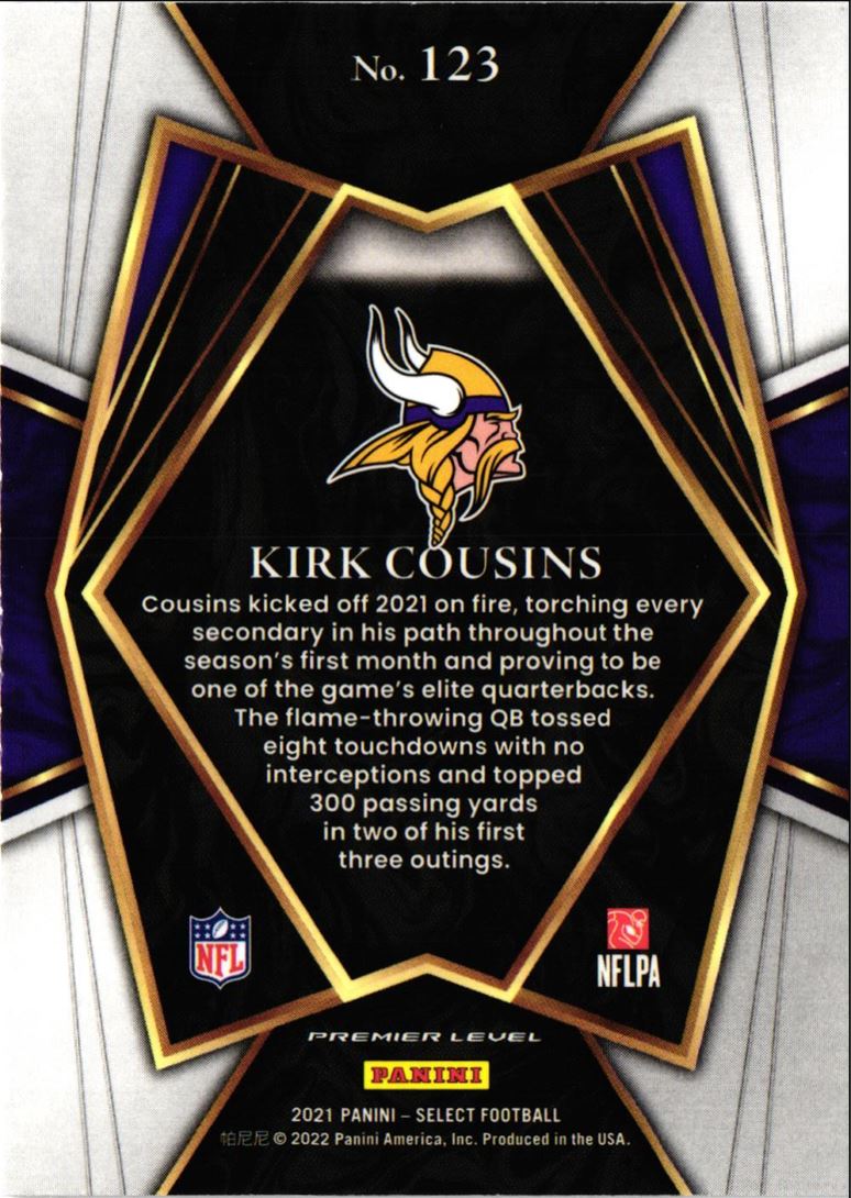 2021 Panini Select Premier Level Kirk Cousins