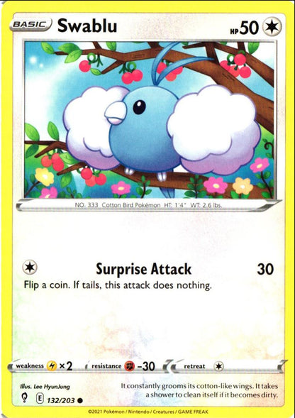 2021 Sword & Shield - Evolving Skies Swablu