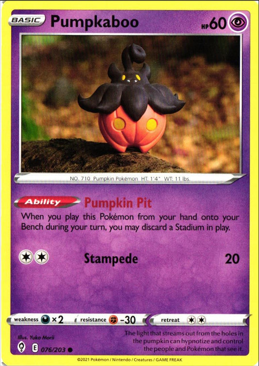 2021 Sword & Shield - Evolving Skies Pumpkaboo