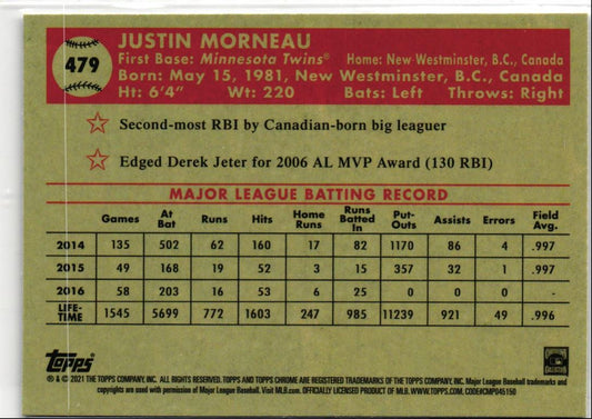 2021 Topps Chrome Platinum Anniversary Justin Morneau