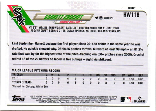 2021 Topps Holiday Garrett Crochet