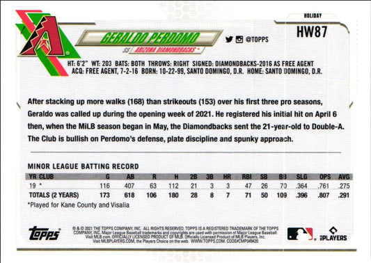 2021 Topps Holiday Geraldo Perdomo