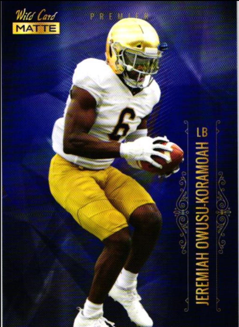 2021 Wild Card Matte Blue Jeremiah Owusu-Koramoah