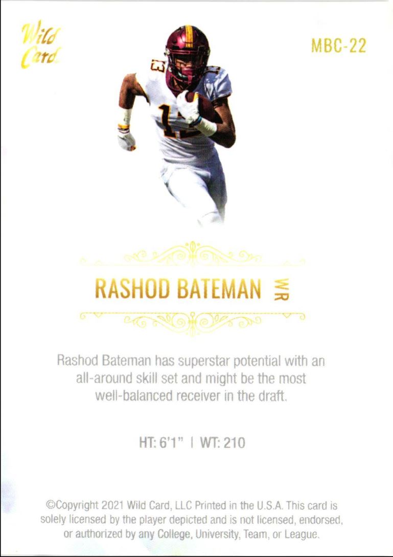 2021 Wild Card Matte White Rashod Bateman