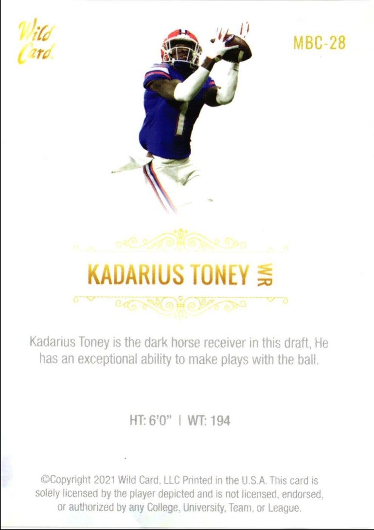 2021 Wild Card Matte White Kadarius Toney