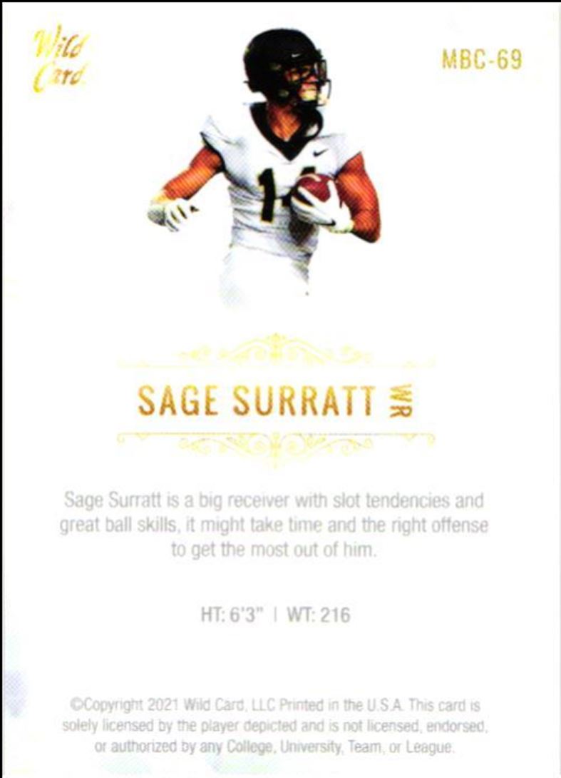 2021 Wild Card Matte White Sage Surratt