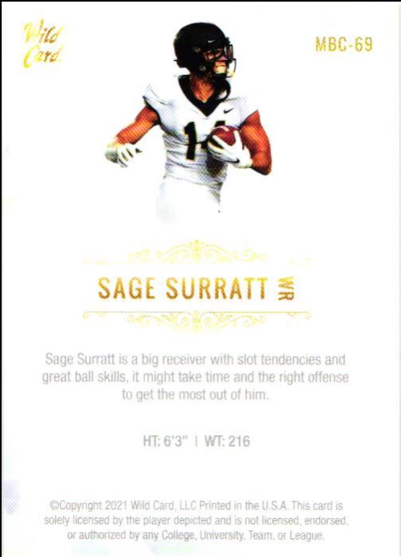 2021 Wild Card Matte White Sage Surratt