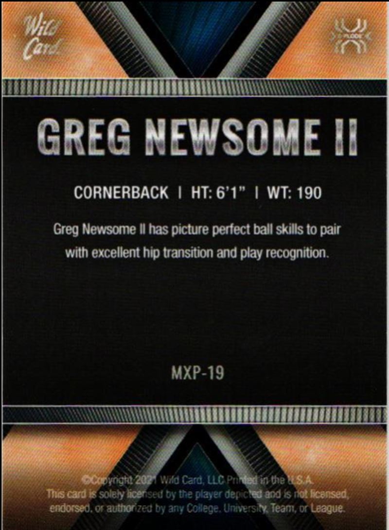 2021 Wild Card Matte X-Plode Green Greg Newsome II