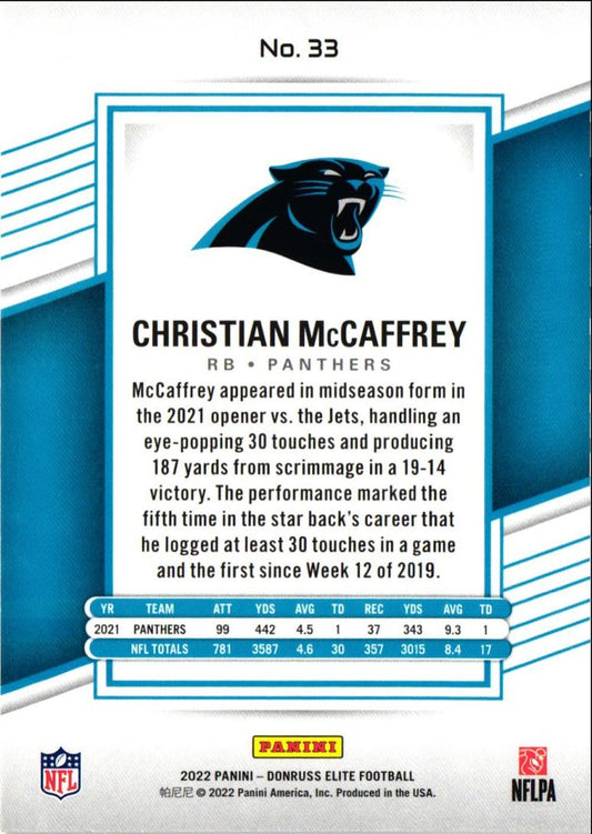 2022 Donruss Elite Christian McCaffrey