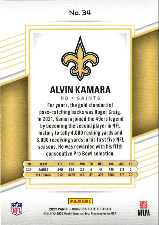 2022 Donruss Elite Alvin Kamara