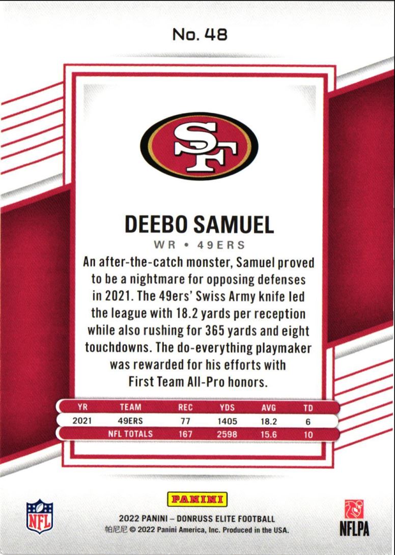 2022 Donruss Elite Deebo Samuel