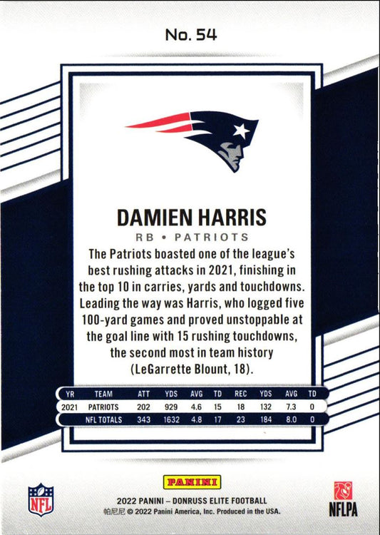 2022 Donruss Elite Damien Harris