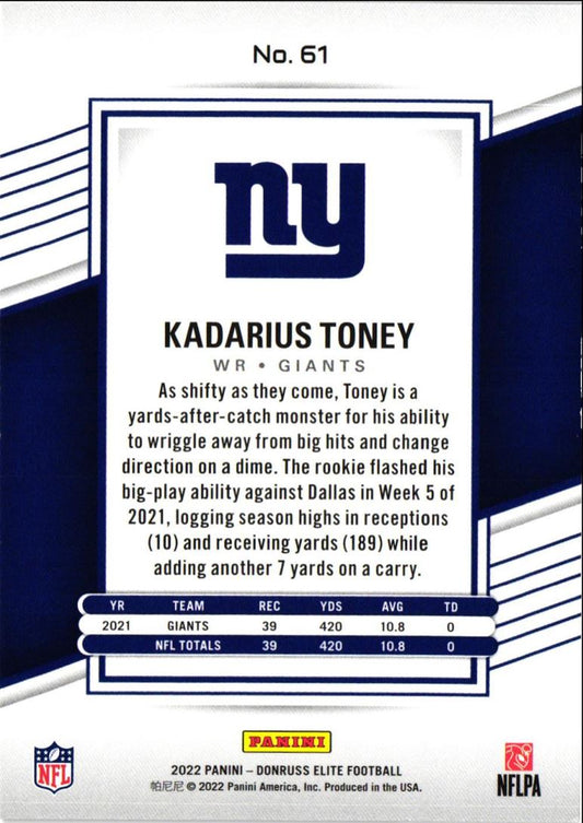 2022 Donruss Elite Kadarius Toney