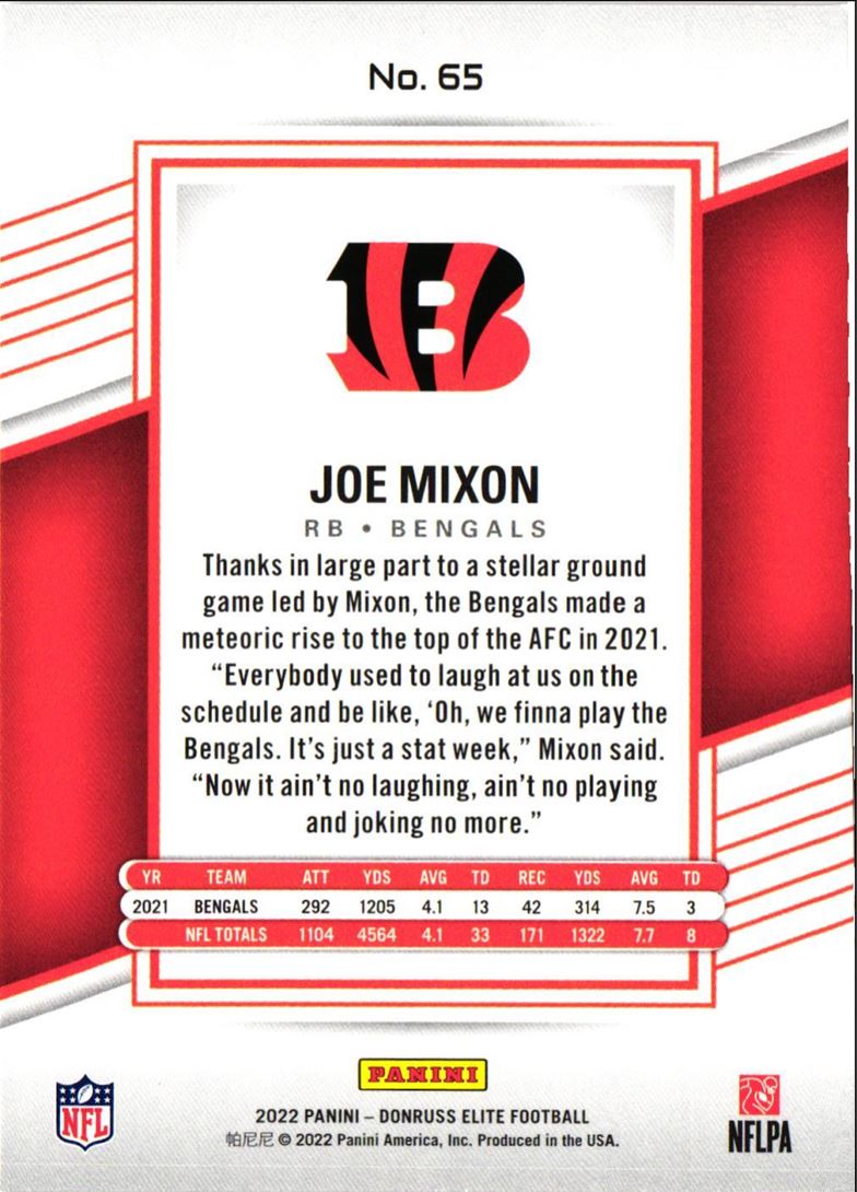 2022 Donruss Elite Joe Mixon